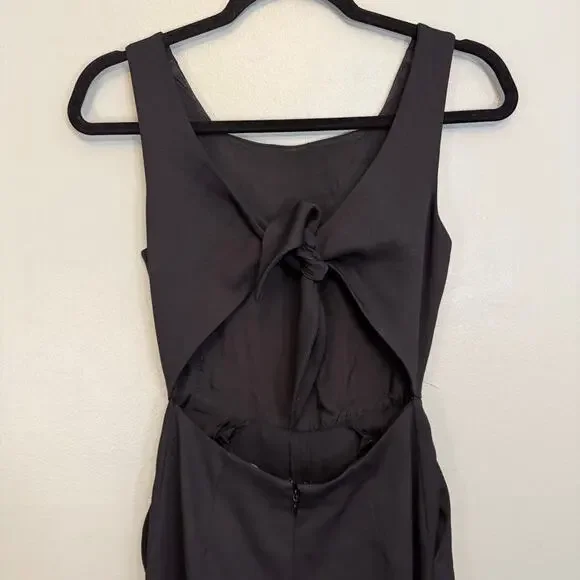 Aritzia Wilfred Ecoulement Tie Back Jumpsuit Womens 0 Black Cropped Wide Leg - Picture 5 of 10